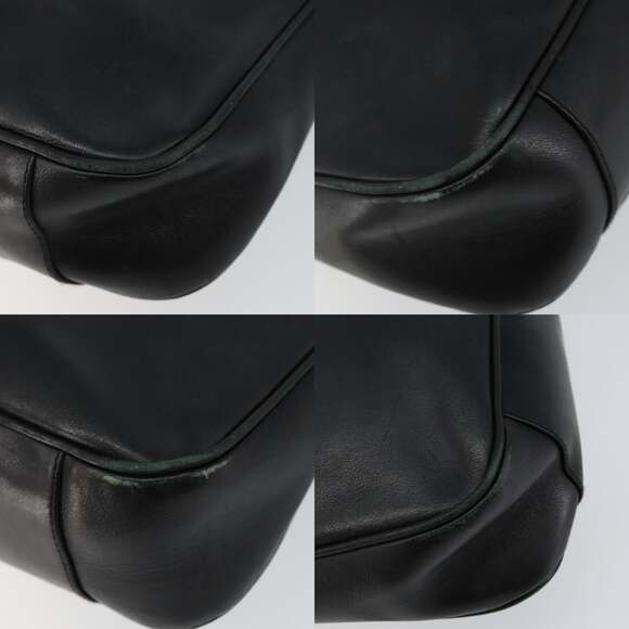 GUCCI Bamboo Hand Bag Leather Black Gold 001 3754 001 3754 - Picture 10 of 12